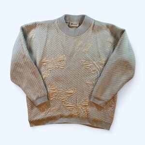 Vintage 90s Knit Sweater Baby Blue Women's Vintage Butterfly design Knit Sweater